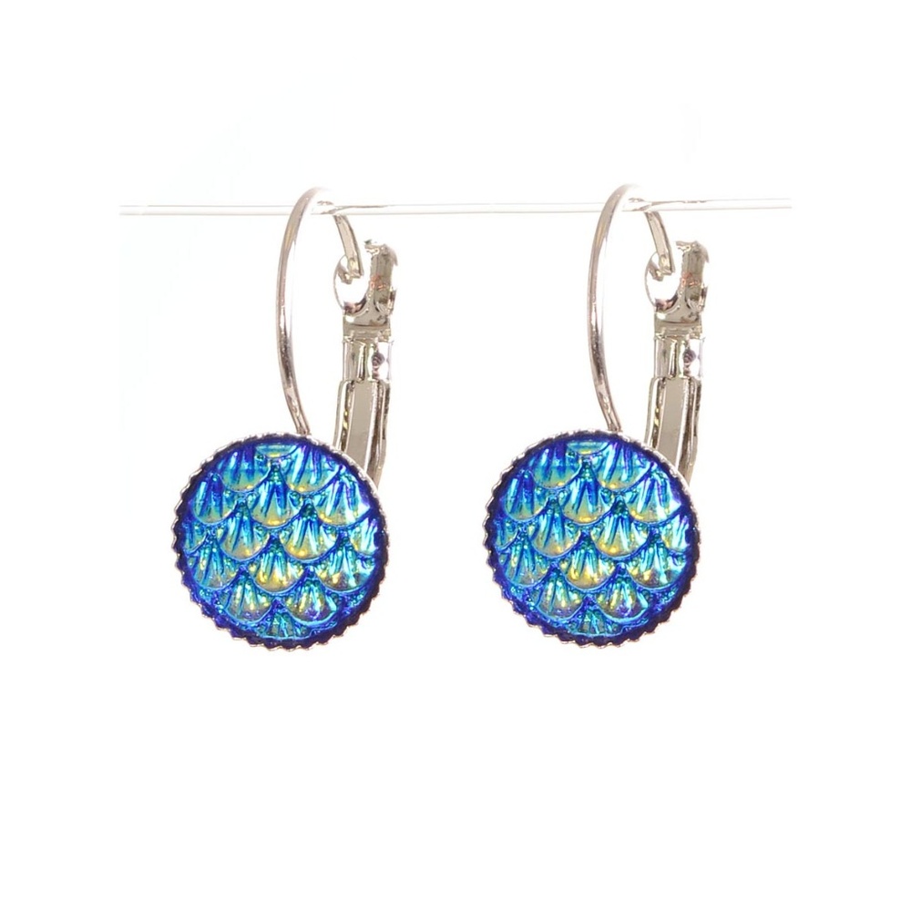 NEW Into the Blue Mermaid Scales Hook Earrings